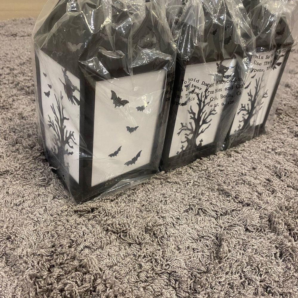 Halloween Black Decorative Lanterns Set of 3 - Picture 3 of 5
